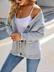 Women Button Down V-Neck Cardigan with Pockets