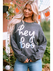 Round Neck Dropped Shoulder Letter Graphic Sweatshirt