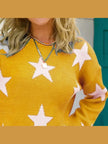 Women Star Pattern Round Neck Sweater