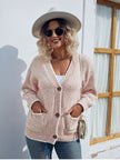 Women Button Down V-Neck Cardigan with Pockets