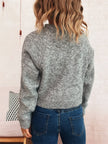 Women Button-Up Raglan Sleeve Cardigan Sweater