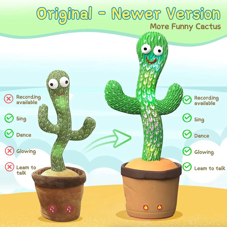 Dancing Cactus Plush Toy Doll Electronic Recording Shake With Song Funny Gift - Custom Crafting Alliance, LLC