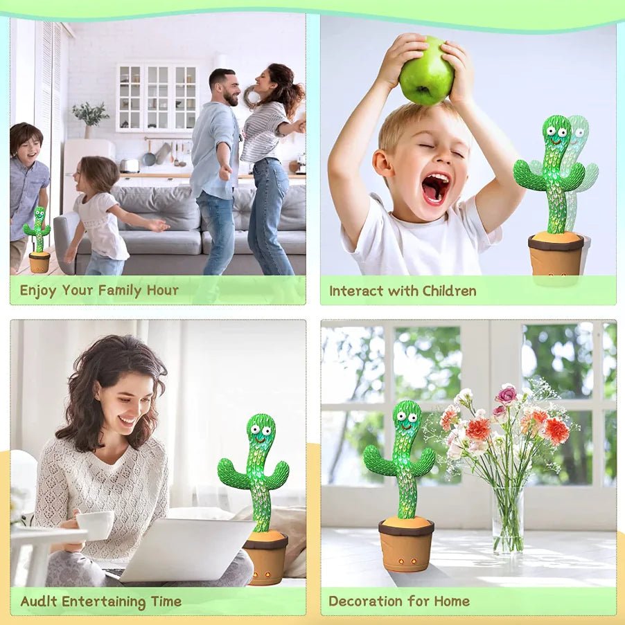 Dancing Cactus Plush Toy Doll Electronic Recording Shake With Song Funny Gift - Custom Crafting Alliance, LLC