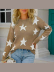 Women Star Pattern Round Neck Sweater