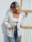 Women Button Down V-Neck Cardigan with Pockets