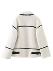 Women Zip Up Long Sleeve Sherpa Jacket