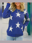 Women Star Pattern Round Neck Sweater