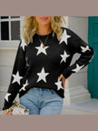 Women Star Pattern Round Neck Sweater