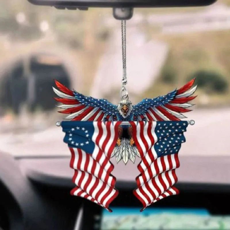 Eagle Flag Hanging for Cars - Custom Crafting Alliance, LLC