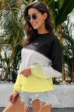 Women Tie-Dye Drop Shoulder Round Neck Sweatshirt
