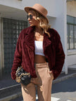 Women Ivy Lane Plush Open Front Dropped Shoulder Jacket