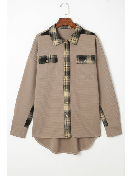 Plaid Button Down Collared Jacket