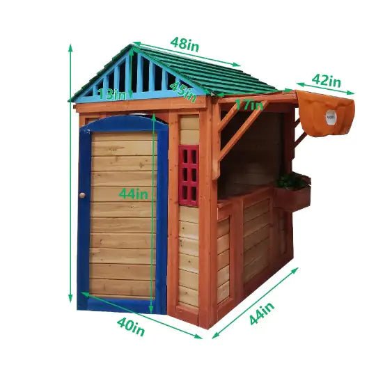 Eco - friendly Outdoor Wooden 4 In 1 Game House For Kids Garden Playhouse With Different Games On Every Surface,Solid Wood - Custom Crafting Alliance, LLC