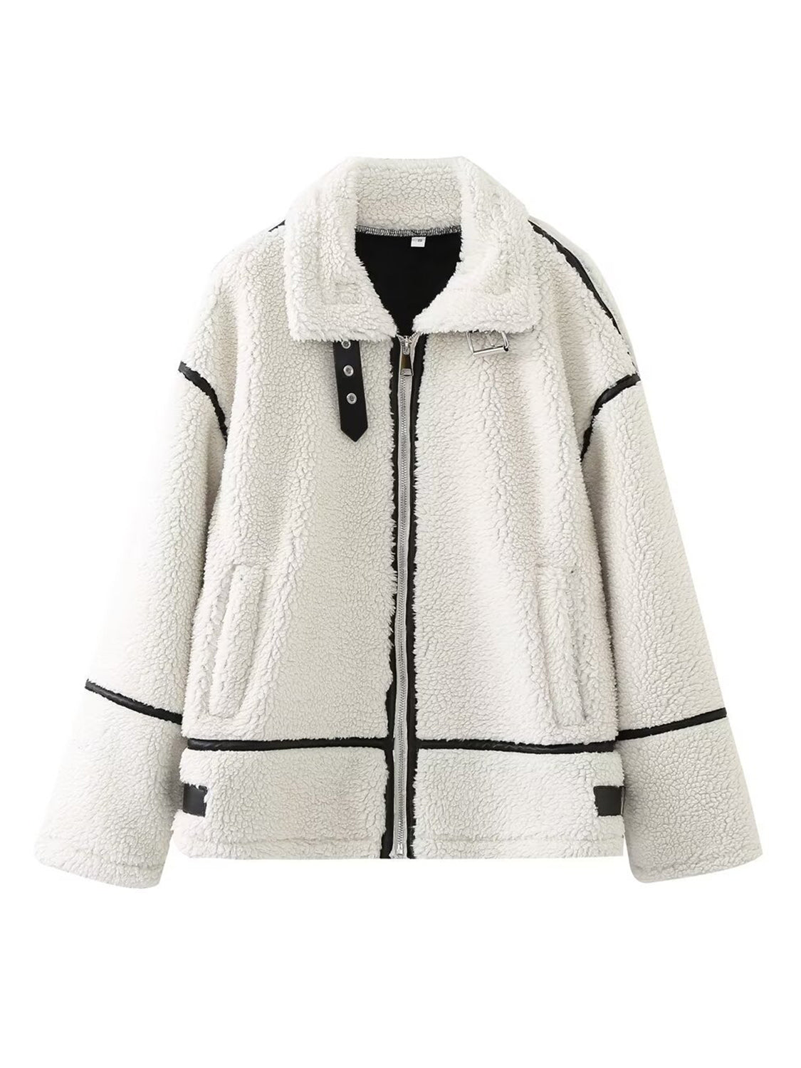 Women Zip Up Long Sleeve Sherpa Jacket