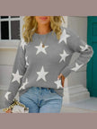 Women Star Pattern Round Neck Sweater