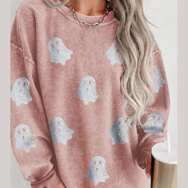 Ghost Round Neck Oversized Sweatshirt