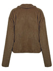 Women Ivy Lane Plush Open Front Dropped Shoulder Jacket