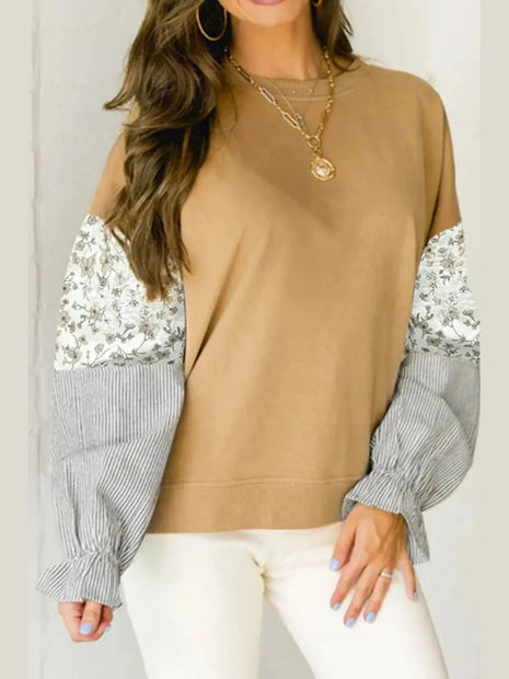 Color Block Long Sleeve Sweatshirt