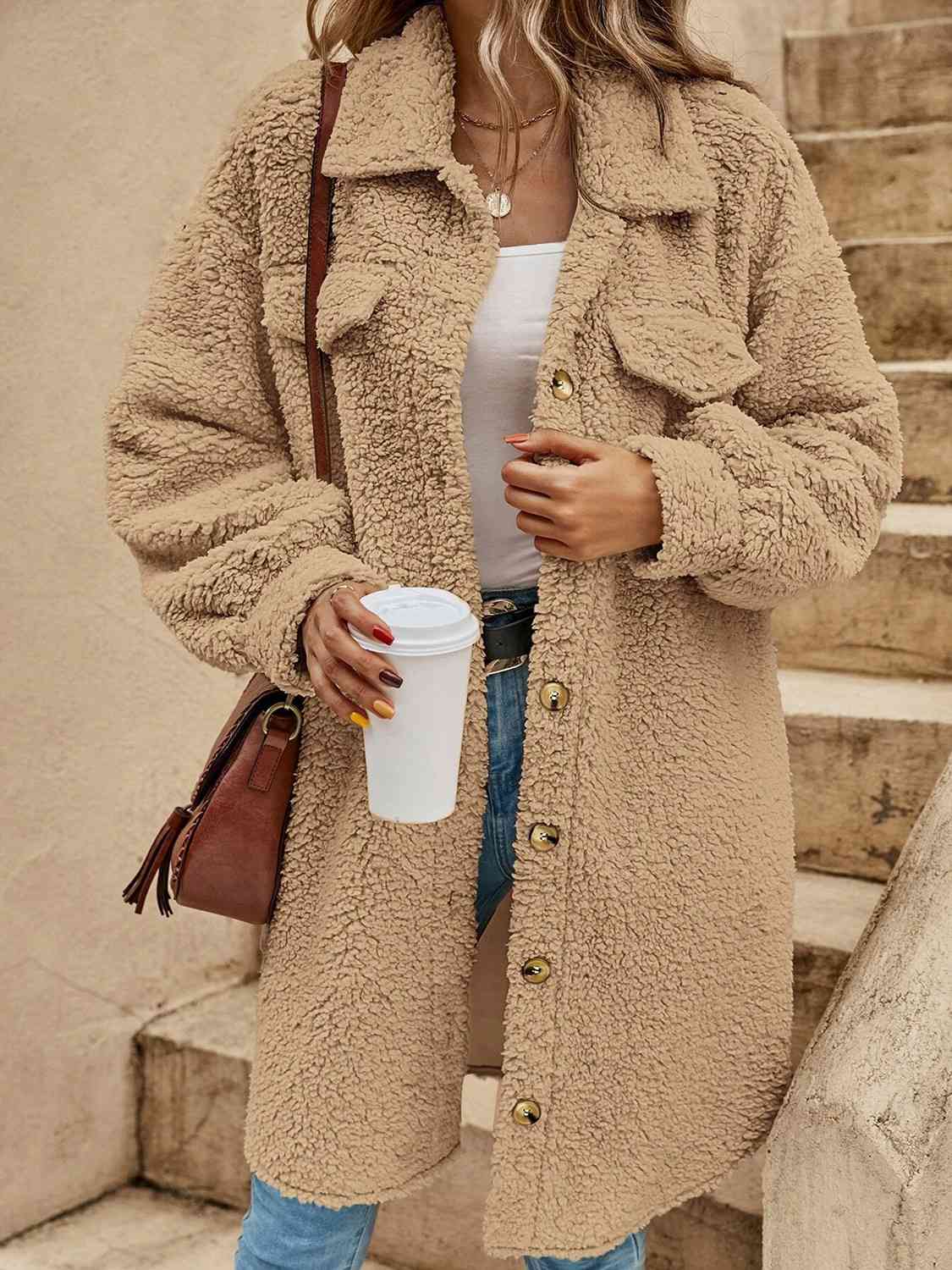 Women Collared Button Down Coat