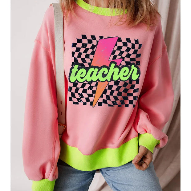 Women Graphic Round Neck Long Sleeve Sweatshirt