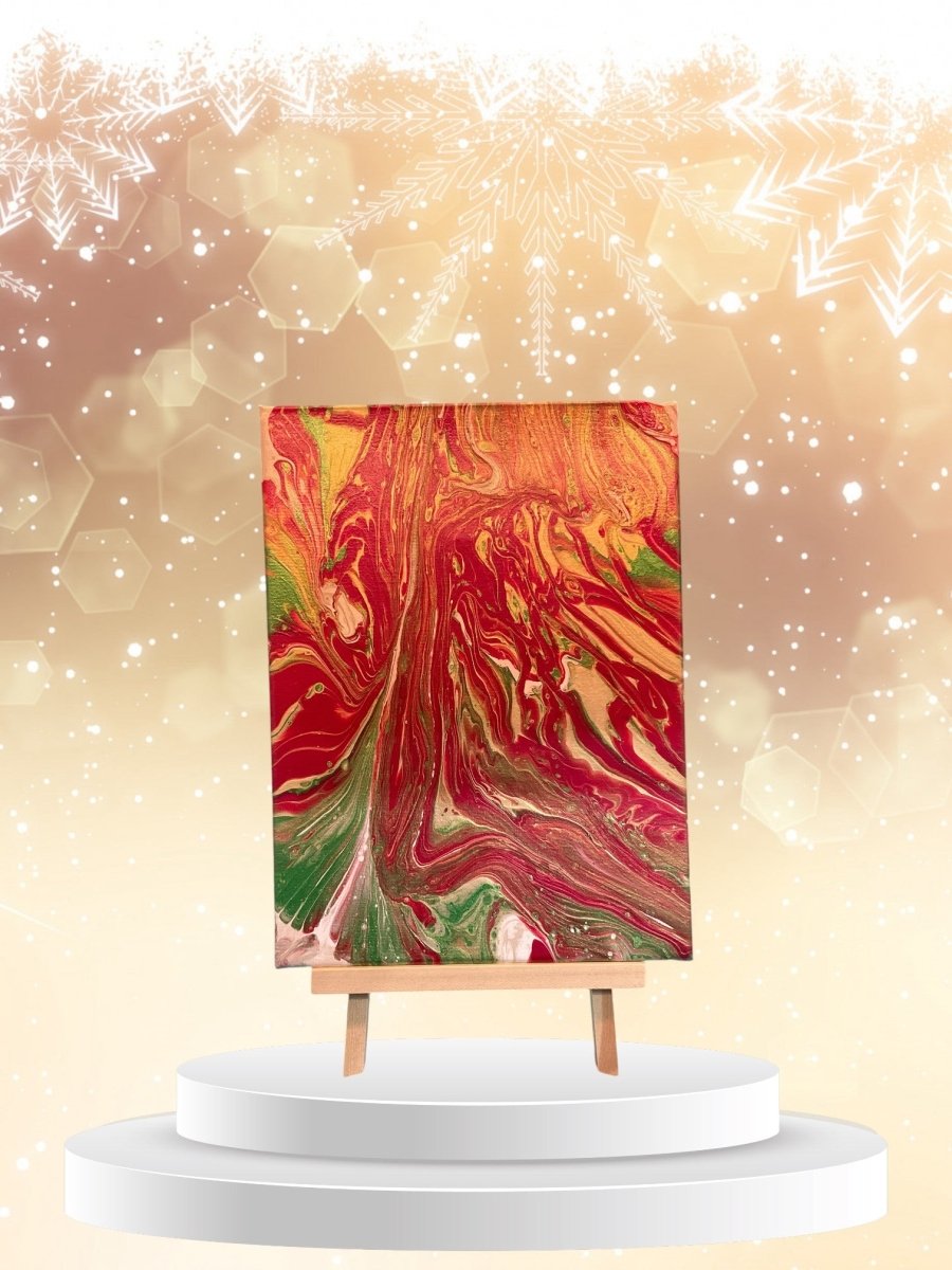 Festive Flow - Original 8x10 Acrylic Paint Pour Artwork - Custom Crafting Alliance