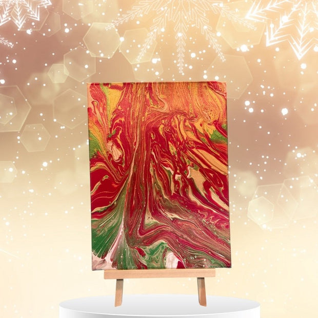 Festive Flow - Original 8x10 Acrylic Paint Pour Artwork - Custom Crafting Alliance