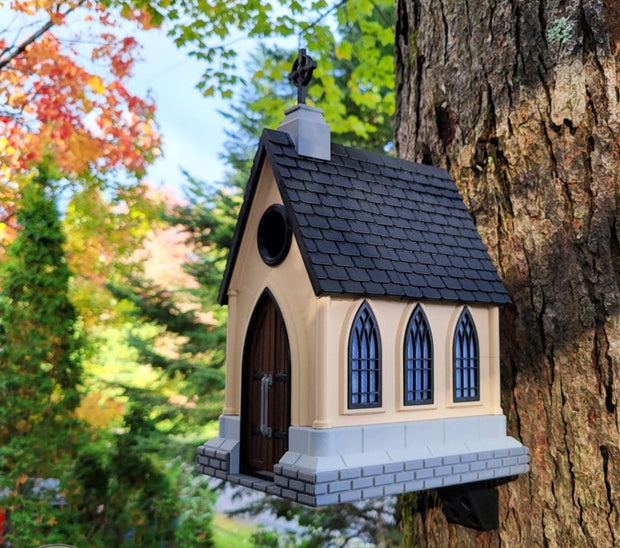 Gothic Church Birdhouse – Unique Outdoor Decor for Bird Lovers - Custom Crafting Alliance, LLC