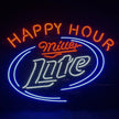 Happy Hours Miller Lite Beer Neon Sign Light