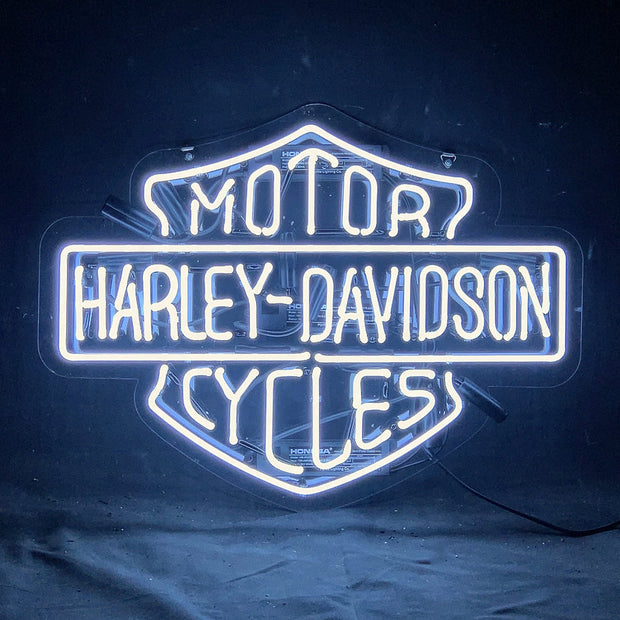 White Harley Davidson Motorcycle Neon Signs Light