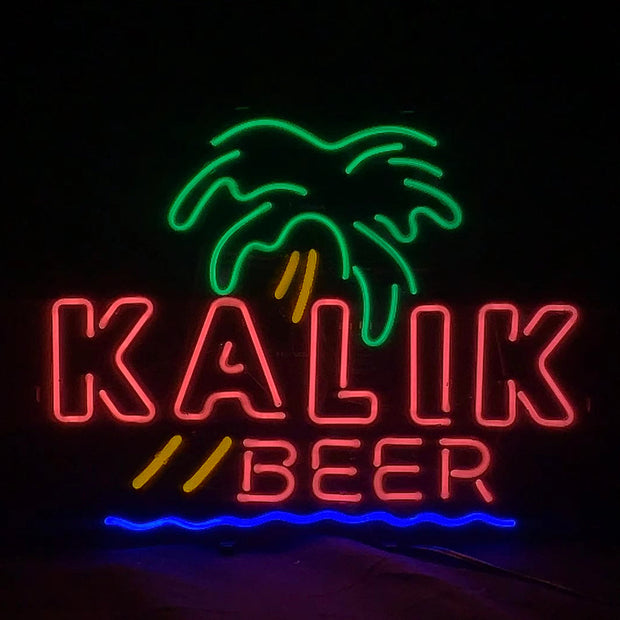 Kalik Beer Coconut Palm Tree Neon Signs Light