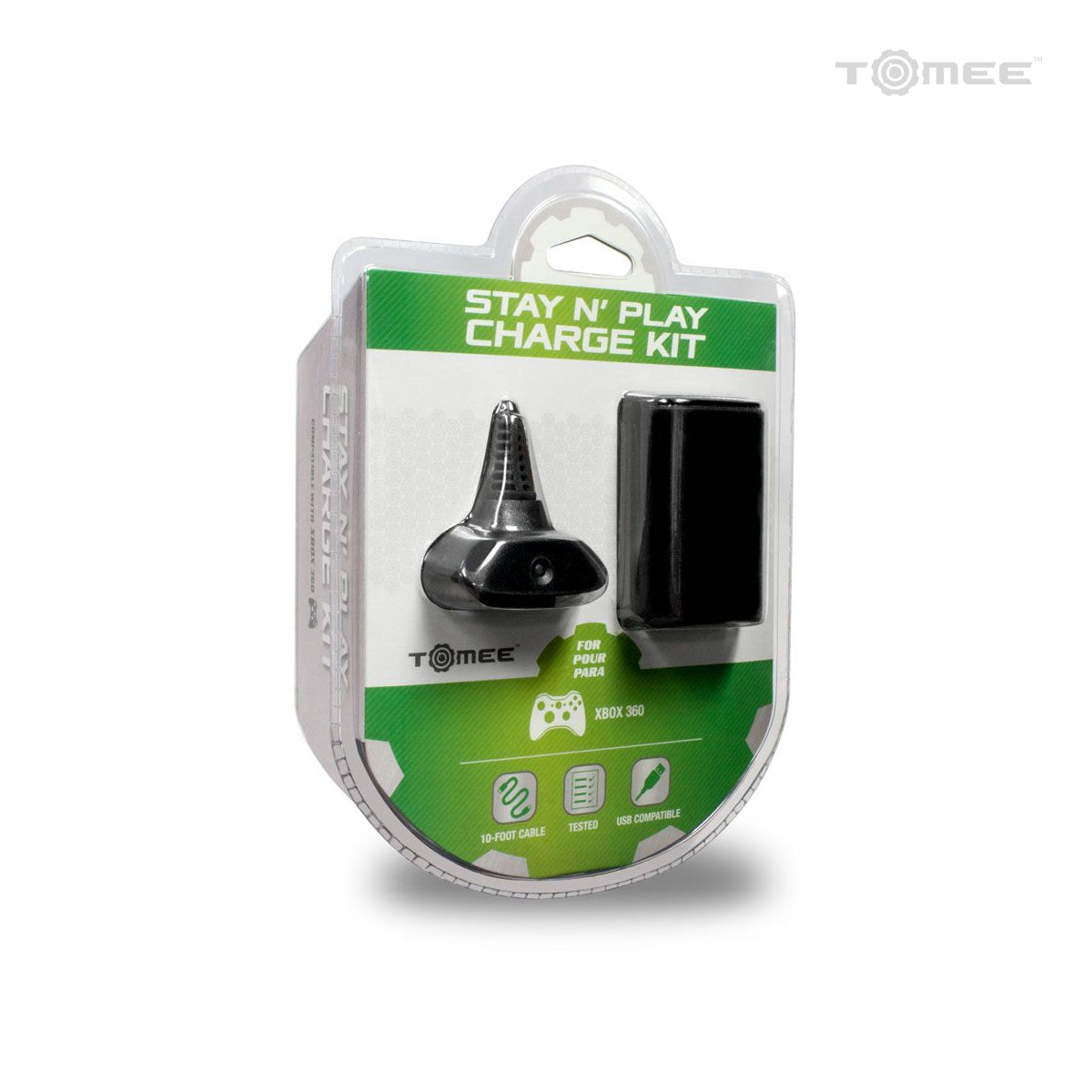 Xbox 360 Controller Charge Kit Black (Battery & Charging Cable)