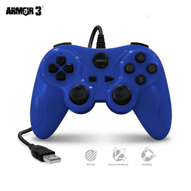 PS3 / PC Wired Controller Blue Armor 3