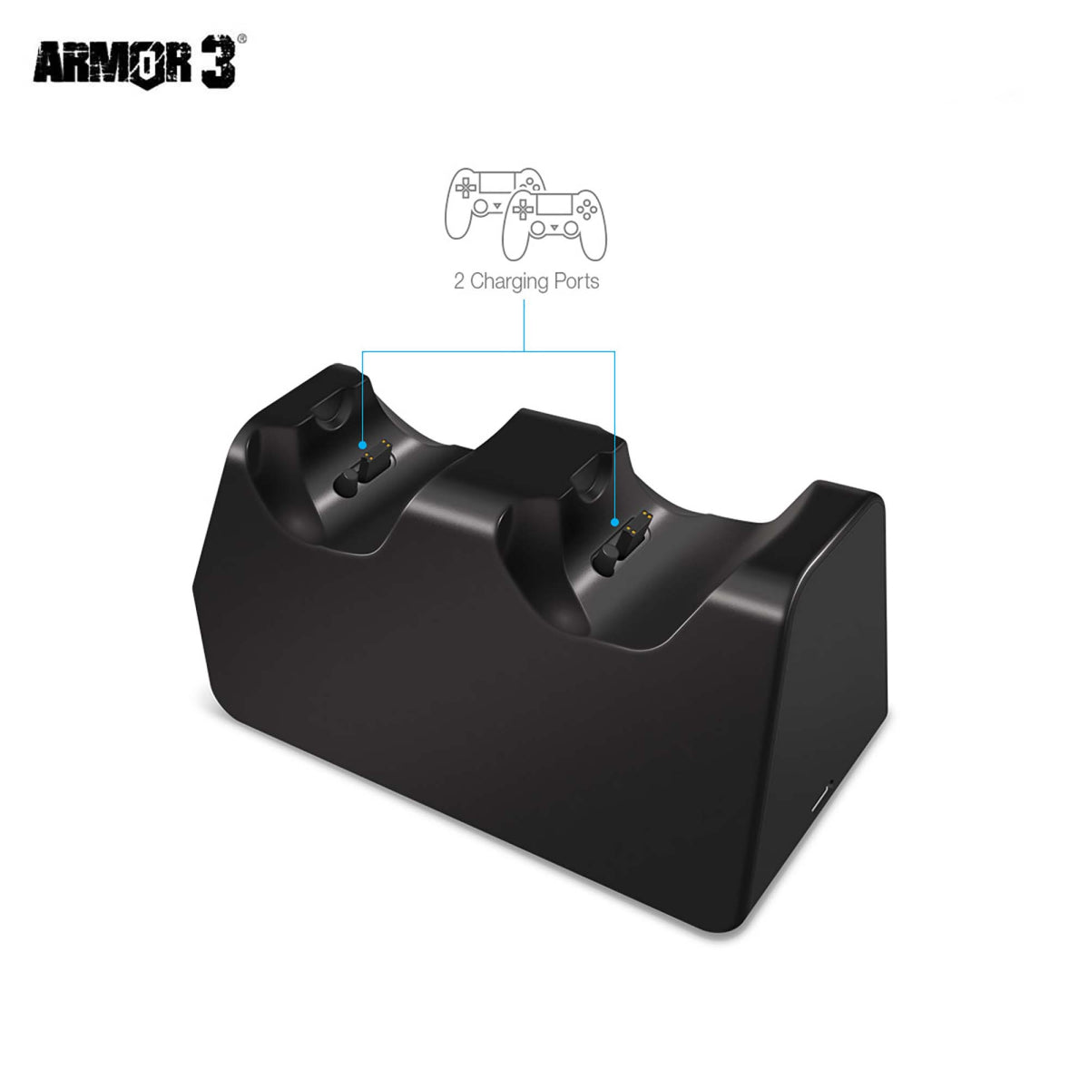 PS4 Controller Charging Dock Charges 2 Controllers at once Armor 3
