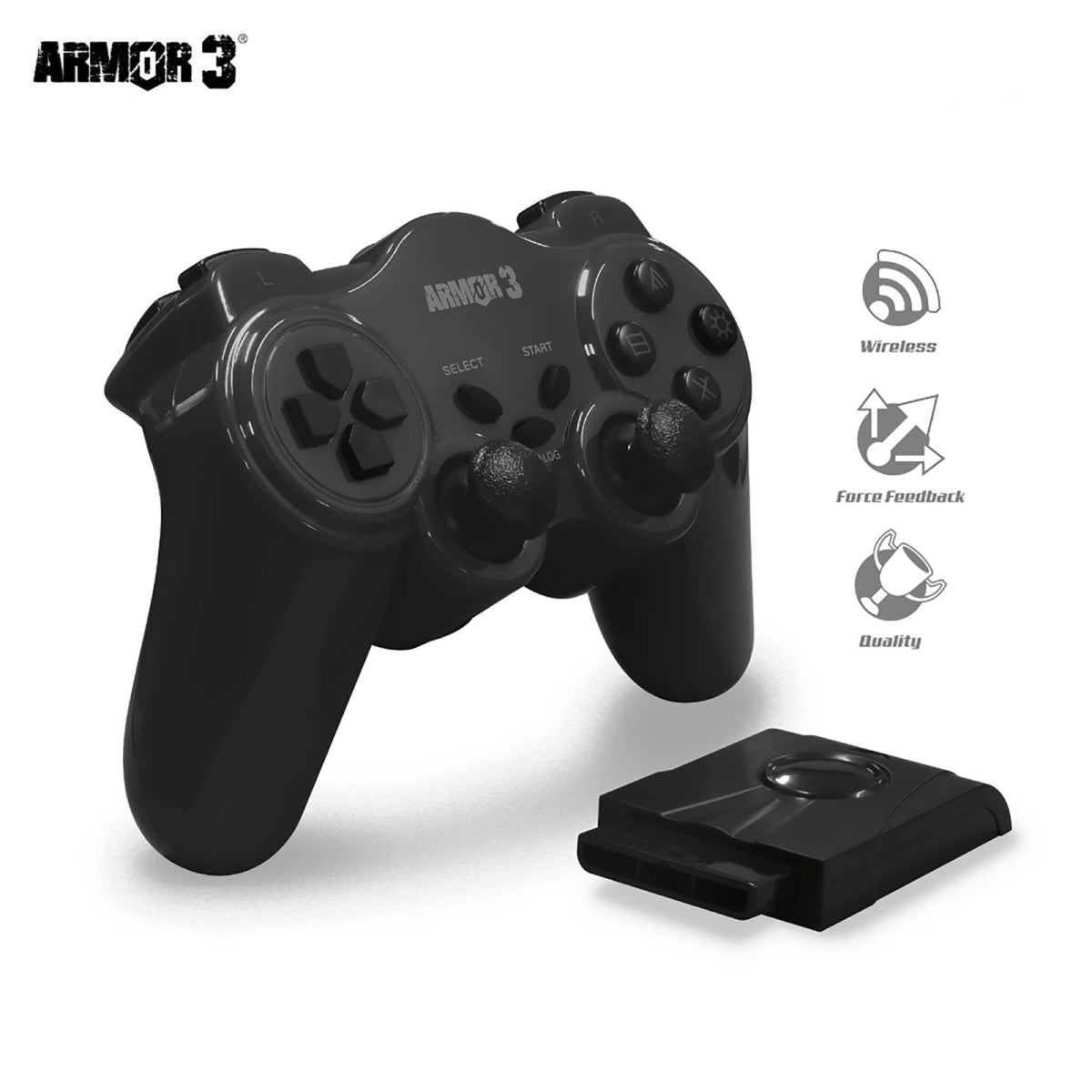 PS2 Wireless Controller Black (NuRange)