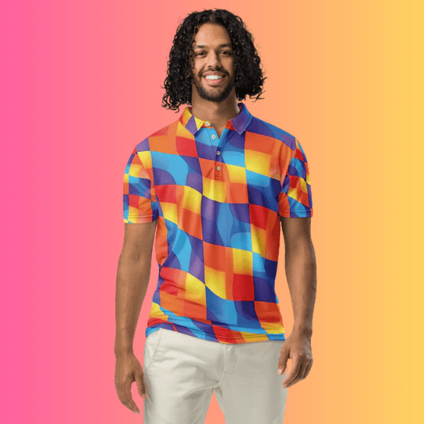 Vibrant Abstract Festival Polo for EDM Lovers