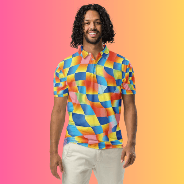 Abstract Rave Polo for EDM Enthusiasts