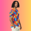 Vibrant Abstract Festival Polo for EDM Lovers