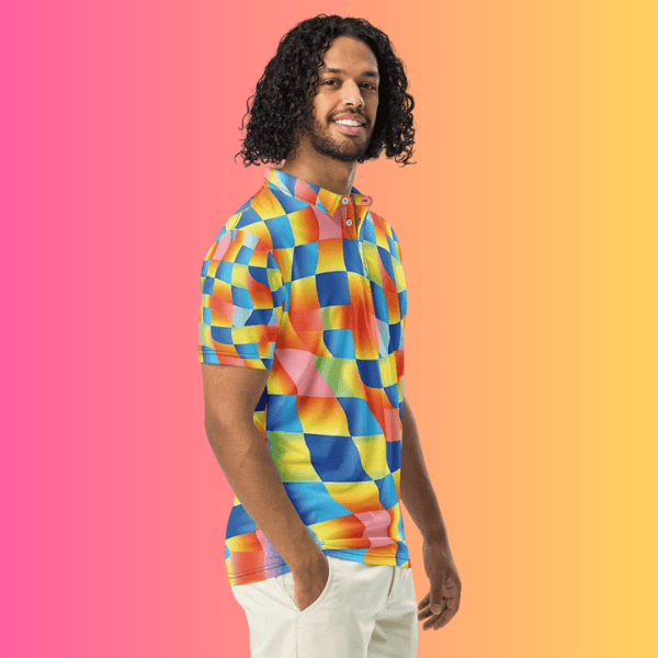 Abstract Rave Polo for EDM Enthusiasts