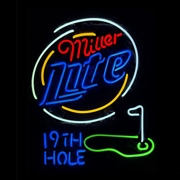 Miller Lite 19th Hole Golf Neon Signs Light