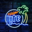 Miller Lite Palm Tree Sun Neon Signs Light
