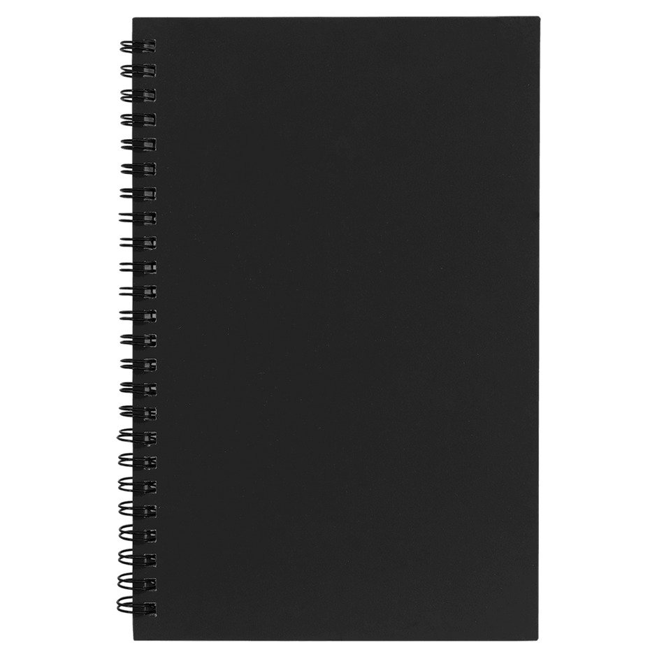 Notebook - Black Engravable Spiral Bound Available in Two Sizes - Custom Crafting Alliance, LLC