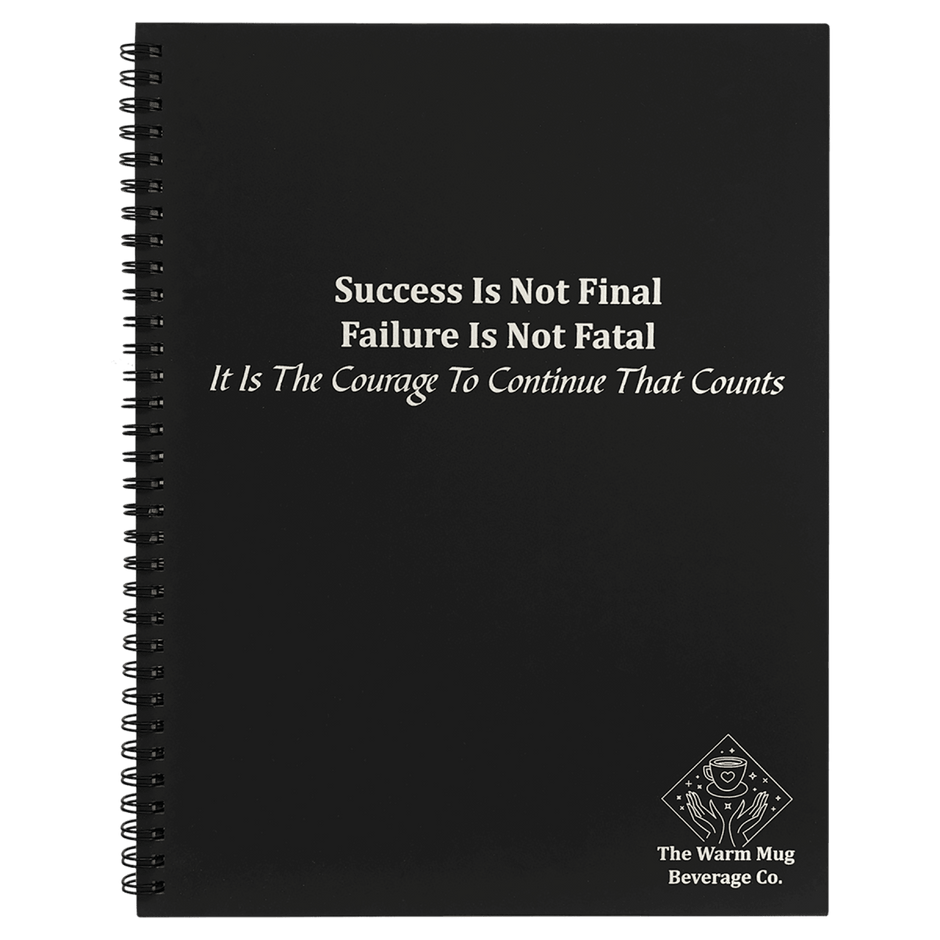 Notebook - Black Engravable Spiral Bound Available in Two Sizes - Custom Crafting Alliance, LLC