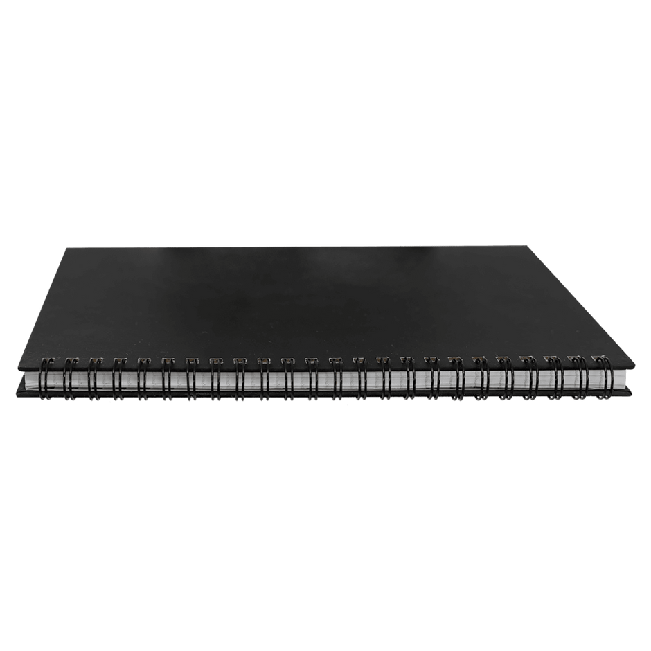 Notebook - Black Engravable Spiral Bound Available in Two Sizes - Custom Crafting Alliance, LLC