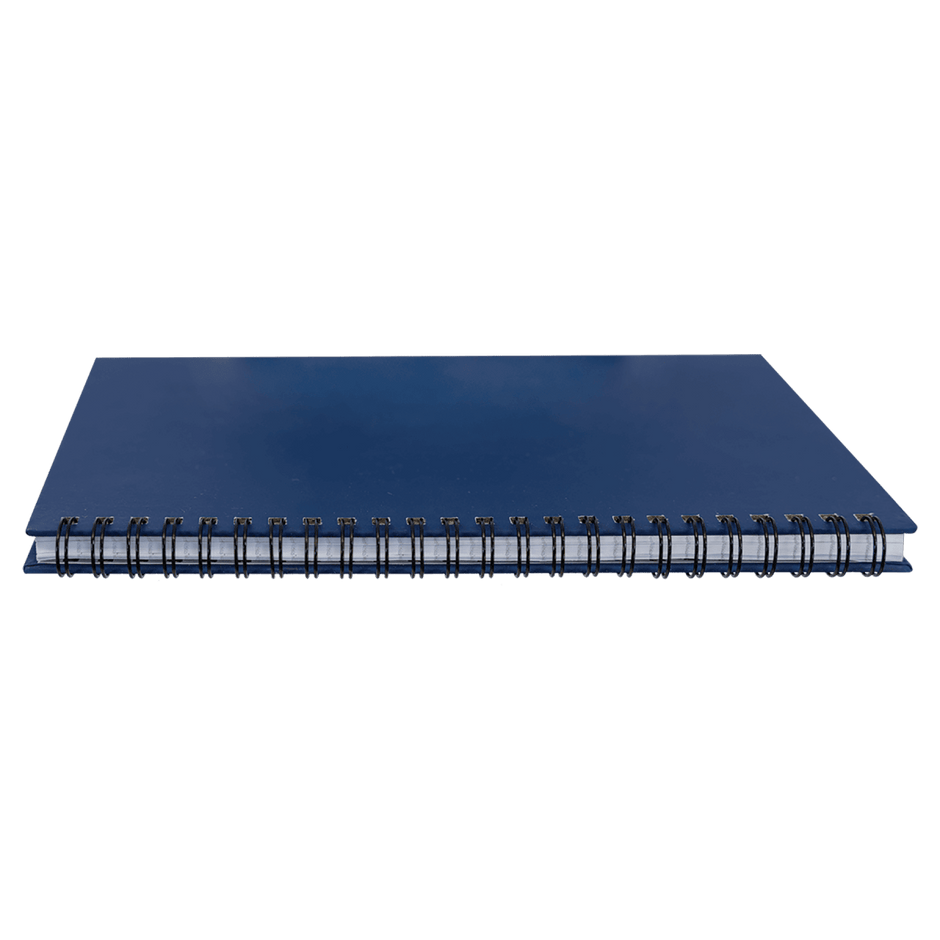 Notebook - Blue Engravable Spiral Bound Available in Two Sizes - Custom Crafting Alliance, LLC