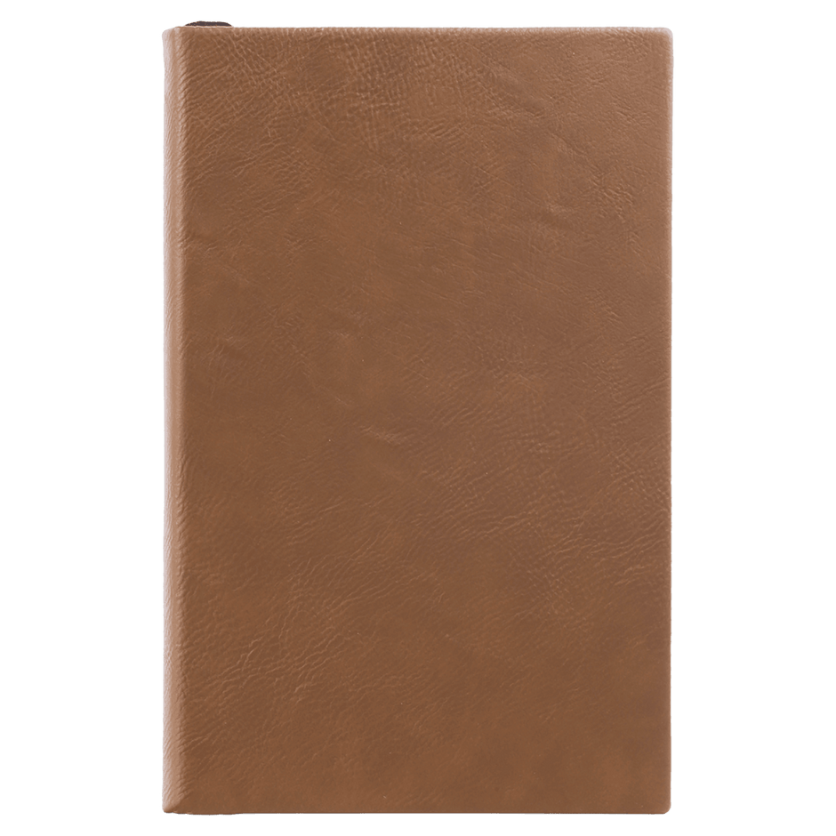 Notebook - Engravable Leatherette Bound With Ribbon Bookmark 5 3/8" x 8 1/4" - 3 Colors - Custom Crafting Alliance, LLC