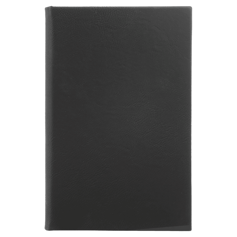 Notebook - Engravable Leatherette Bound With Ribbon Bookmark 5 3/8" x 8 1/4" - 3 Colors - Custom Crafting Alliance, LLC
