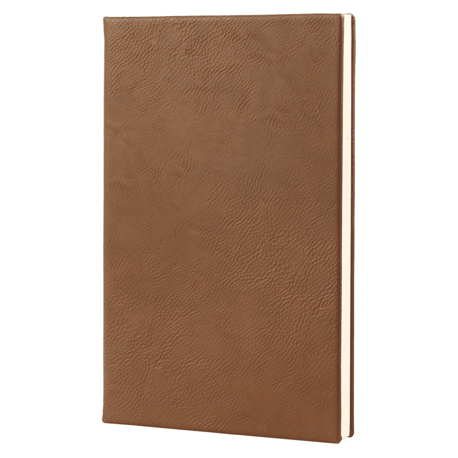 Notebook - Engravable Leatherette Bound With Ribbon Bookmark 5 3/8" x 8 1/4" - 3 Colors - Custom Crafting Alliance, LLC