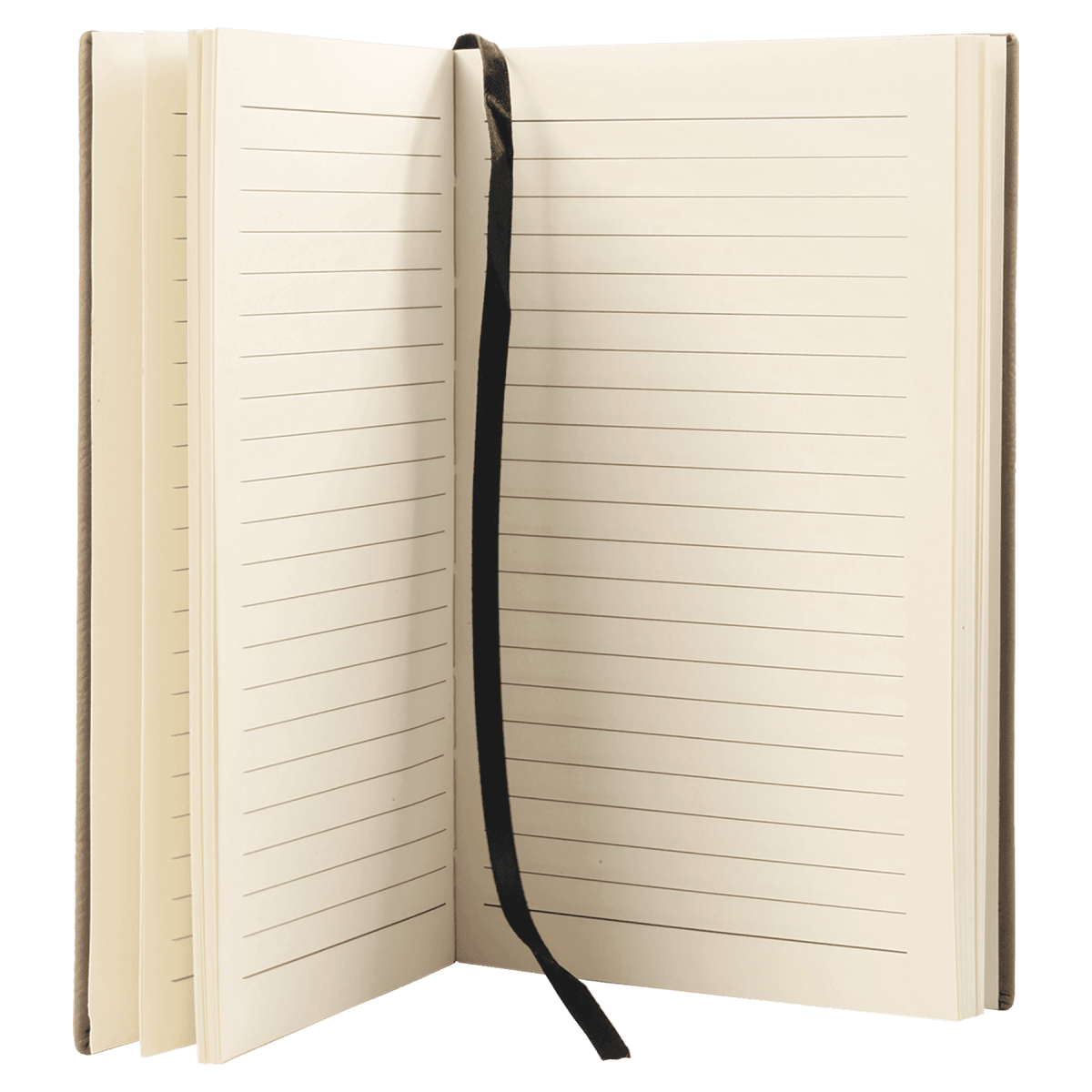 Notebook - Engravable Leatherette Bound With Ribbon Bookmark 5 3/8