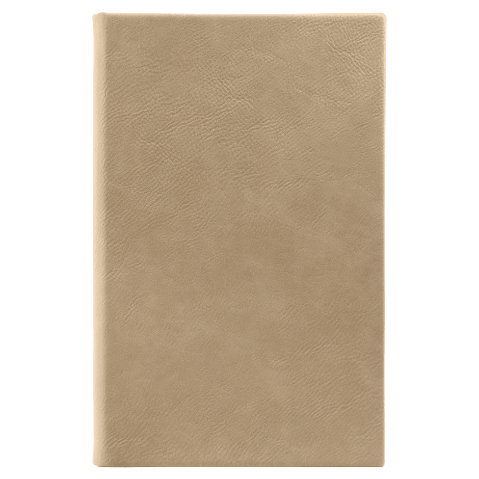 Notebook - Engravable Leatherette Bound With Ribbon Bookmark 5 3/8" x 8 1/4" - 3 Colors - Custom Crafting Alliance, LLC