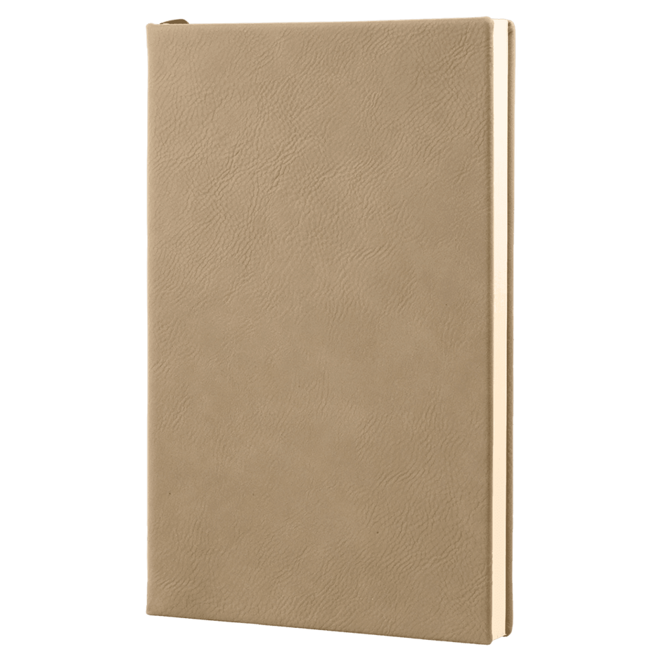 Notebook - Engravable Leatherette Bound With Ribbon Bookmark 5 3/8" x 8 1/4" - 3 Colors - Custom Crafting Alliance, LLC
